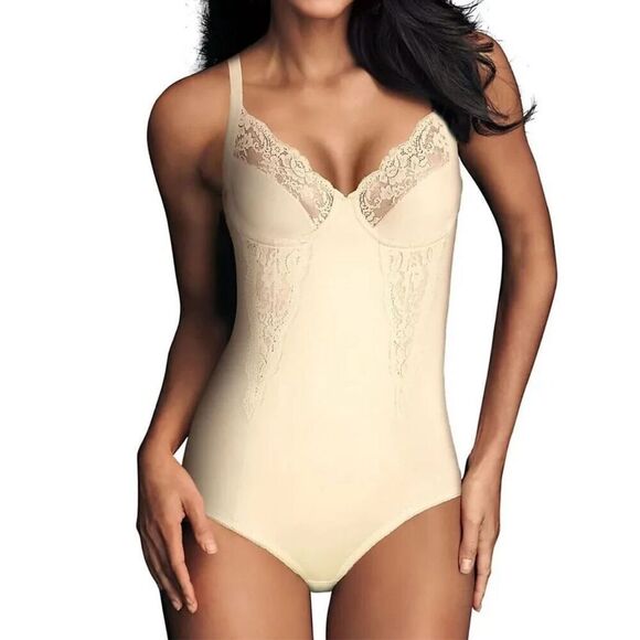 Maidenform PARIS NUDE Shapewear Body Shaper With Built-In Bra, US 42C, UK 42C